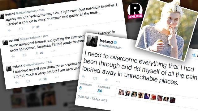 Ireland Baldwin Rehab Tweets
