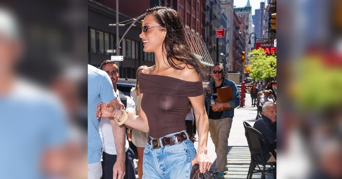 bella hadid nip slip