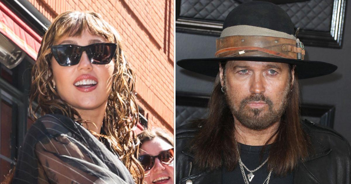 Composite photo of Miley and Billy Ray Cyrus